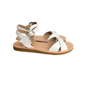 Girl’s White Faux Leather Sandal